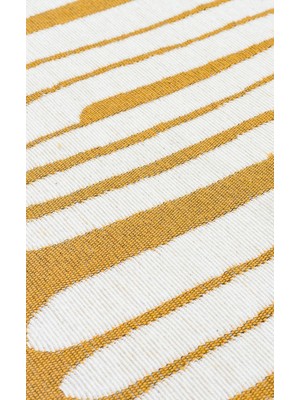 Eko Halı Arya Neo Arn 10 White Yellow Yıkanabilir Kaymaz Tabanlı Modern Pamuk Kilim