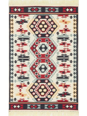 Eko Halı Arya Ar 30 Red %100 Geri Dönüşümlü Pamuktan Çift Taraflı Yıkanabilir Modern Dekoratif Kilim