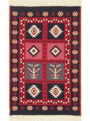 Eko Halı Arya Ar 28 Red %100 Geri Dönüşümlü Pamuktan Çift Taraflı Yıkanabilir Modern Dekoratif Kilim