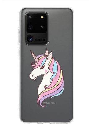 PrintiFy Samsung Galaxy S20 Ultra Kapak Sevimli Karakterler Tasarımlı Şeffaf Silikon Kılıf