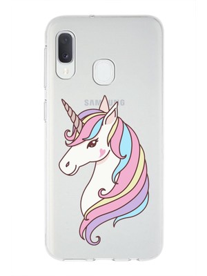 PrintiFy Samsung Galaxy A20E  Uyumlu Kapak Sevimli Karakterler Tasarımlı Şeffaf Silikon Kılıf