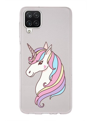 PrintiFy Samsung Galaxy A12 Uyumlu Kapak Sevimli Karakterler Tasarımlı Şeffaf Silikon Kılıf