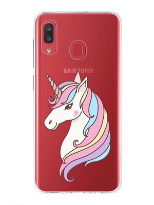 PrintiFy Samsung Galaxy A20 Uyumlu Kapak Sevimli Karakterler Tasarımlı Şeffaf Silikon Kılıf