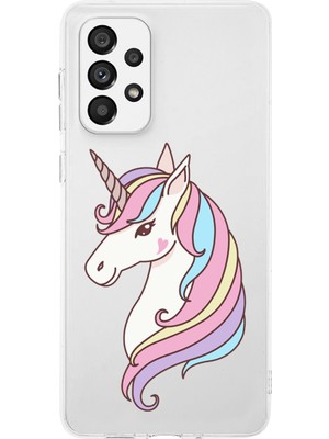 PrintiFy Samsung Galaxy A73 Uyumlu Kapak Sevimli Karakterler Tasarımlı Şeffaf Silikon Kılıf