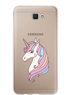 PrintiFy Samsung Galaxy J7 Prime Kapak Sevimli Karakterler Tasarımlı Şeffaf Silikon Kılıf