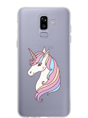 PrintiFy Samsung Galaxy J8 Kapak Sevimli Karakterler Tasarımlı Şeffaf Silikon Kılıf