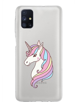 PrintiFy Samsung Galaxy M51 Kapak Sevimli Karakterler Tasarımlı Şeffaf Silikon Kılıf
