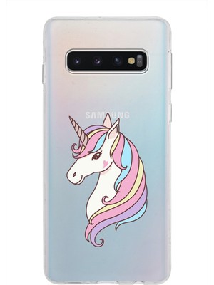PrintiFy Samsung Galaxy S10 Kapak Sevimli Karakterler Tasarımlı Şeffaf Silikon Kılıf