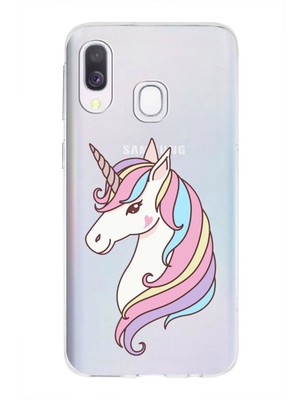 PrintiFy Samsung Galaxy A40 Uyumlu Kapak Sevimli Karakterler Tasarımlı Şeffaf Silikon Kılıf