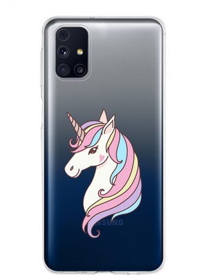 PrintiFy Samsung Galaxy M31S Kapak Sevimli Karakterler Tasarımlı Şeffaf Silikon Kılıf