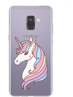 PrintiFy Samsung Galaxy A8 Plus 2018 Uyumlu Kapak Sevimli Karakterler Tasarımlı Şeffaf Silikon Kılıf