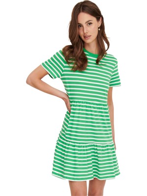 Only Onlmay S/s O-Neck Peplum Dress Kadın Elbise - 15286934