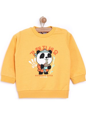 Hello Baby Hellobaby Basic Panda Desenli Bebek Sweatshirt Erkek Bebek