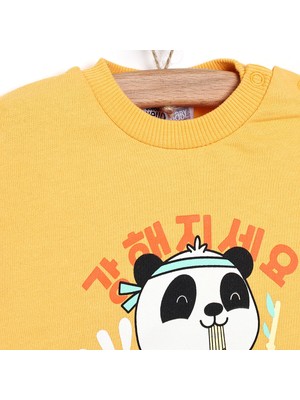 Hello Baby Hellobaby Basic Panda Desenli Bebek Sweatshirt Erkek Bebek
