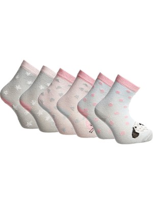 Albio 6lı Soket Çorap Sevimli Hayvanlar Desenli