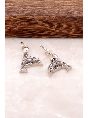 Sümer Telkari Markazit Taşlı Gümüş Yunus Küpe 1808