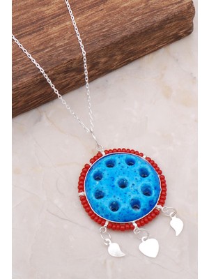 Sümer Telkari Süryani Nazar Boncuğu Dokuz Gözlü Gümüş Kolye 3673