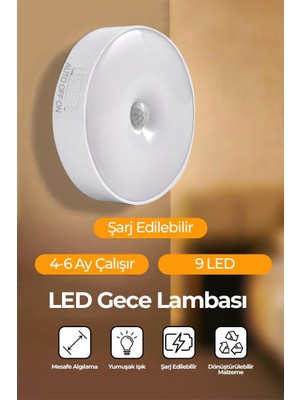 DEMPOWER Hareket Sensörlü Beyaz LED Işık Lamba