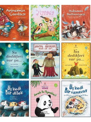 Yapı Kredi Yayınları – Annemin Çantası + Yuvada + Babamın Battaniyesi + Su Dedikleri Var Ya + Yavru Ahtapot Olmak Çok Zor + Taş Dedikleri Var Ya + Üç Kedi Bir Dilek + Üç Kedi Bir Canavar - 9’lu Öykü