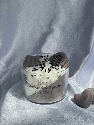 Jeane Home Decor Cookie Kurabiye Cream Krem Vanilya Çikolata Aromaterapi Kokulu Mum