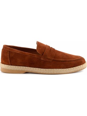 Bambi Taba Süet Leather Erkek Loafer Ayakkabı E01902459802