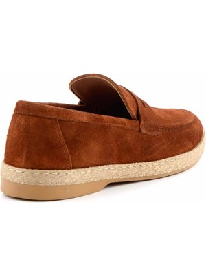 Bambi Taba Süet Leather Erkek Loafer Ayakkabı E01902459802