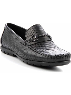 Bambi Siyah Leather Erkek Loafer Ayakkabı E01378050203