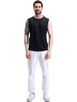 Ghassy Co. Erkek Nem Emici Hızlı Kuruma Atletik Teknik Performans Sporcu Sıfır Kol T-Shirt Gym 108