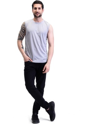 Ghassy Co. Erkek Nem Emici Hızlı Kuruma Atletik Teknik Performans Sporcu Sıfır Kol T-Shirt Gym 108