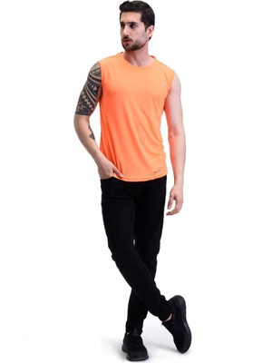 Ghassy Co. Erkek Nem Emici Hızlı Kuruma Atletik Teknik Performans Sporcu Sıfır Kol T-Shirt Gym 108
