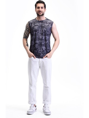 Ghassy Co. Erkek Nem Emici Hızlı Kuruma Atletik Teknik Performans Sporcu Sıfır Kol T-Shirt Gym 108