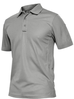 Ghassy Co. Erkek Taktik Polo Yaka Gömlek Hızlı Kuruma Nem Emici Performans Pique Jersey Golf T-Shirt