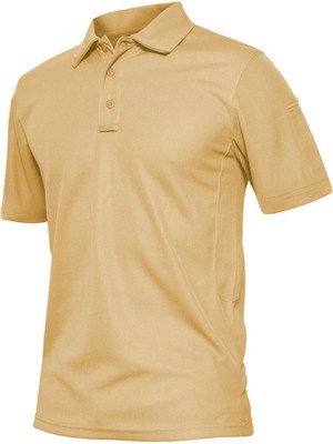 Ghassy Co. Erkek Taktik Polo Yaka Gömlek Hızlı Kuruma Nem Emici Performans Pique Jersey Golf T-Shirt