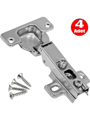 Alet Çantam Samet Mobilya Menteşesi Dolap Kapak Tas Menteşe 4 Adet Düz Tip