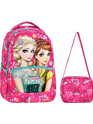 Çantaland Ilkokul Frozen Desenli Kız Çocuk Ilkokul Çantası + Beslenme Çantası