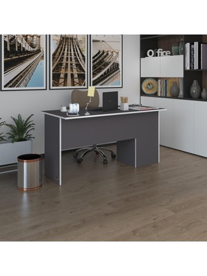 Kenzlife ofis masası miyamoto gri sol 75*170*80 kilitli kapaklı dolap bilgisayar çalışma masası