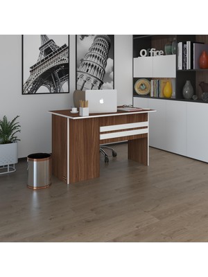 Kenzlife ofis masası kamikaze cvz sağ 75*160*80 kilitli kapaklı dolap şeritli bilgisayar çalışma masası