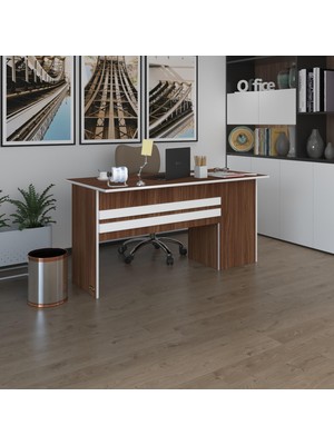 Kenzlife ofis masası kamikaze cvz sol 75*150*80 kilitli kapaklı dolap şeritli bilgisayar çalışma masası