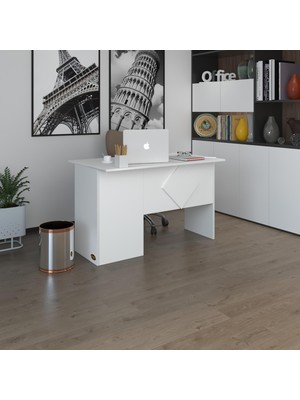 Kenzlife  Ofis Masası Yoko Ono Byz Sağ 75*150*80 Kilitli Kapaklı Dolap Eşkenar Bilgisayar Çalışma Masası