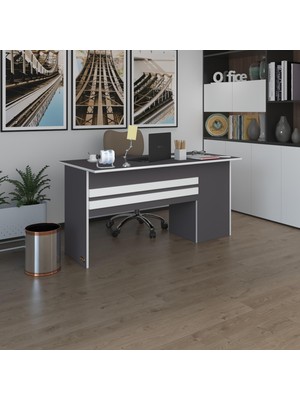 Kenzlife ofis masası kamikaze gri sol 75*150*80 kilitli kapaklı dolap şeritli bilgisayar çalışma masası