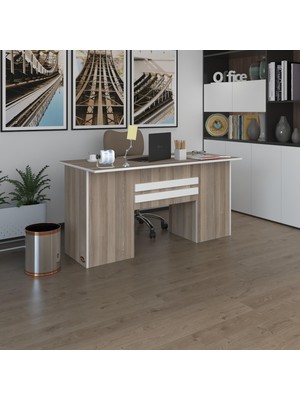 Kenzlife ofis masası pat morita crd 75*170*60 kilitli kapaklı dolap çiftli şeritli bilgisayar çalışma masası