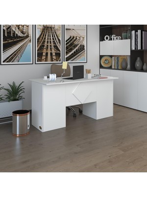 Kenzlife ofis masası kuma kengo byz 75*150*60 raflı dolap çiftli eşkenar bilgisayar çalışma masası