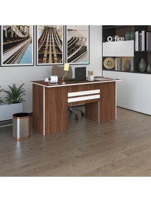 Kenzlife ofis masası pat morita cvz 75*160*80 kilitli kapaklı dolap çiftli şeritli bilgisayar çalışma masası