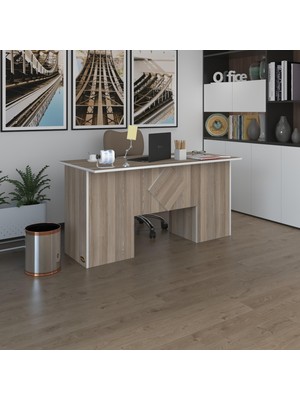 Kenzlife ofis masası kuma kengo crd 75*150*80 raflı dolap çiftli eşkenar bilgisayar çalışma masası