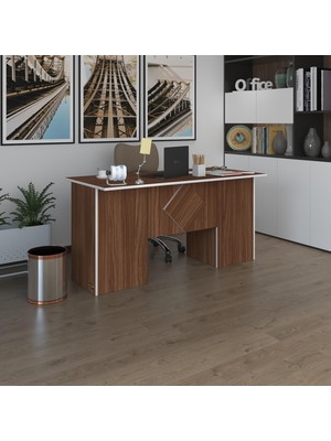 Kenzlife ofis masası kuma kengo cvz 75*170*60 raflı dolap çiftli eşkenar bilgisayar çalışma masası