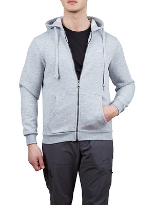 Alpinist Covert Tam Fermuarlı Erkek Sweatshirt Gri Melanj