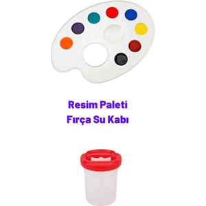 Resim Paleti, Su Fırça Kabı, Resim Seti, Boya Paleti Palet Balet Resim Fırça Kap