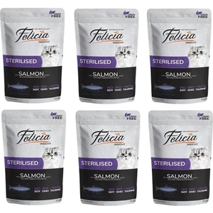 Pouch Tahılsız Sterilized Kısır Somonlu Yaş Mama 85 gr x 6 Adet