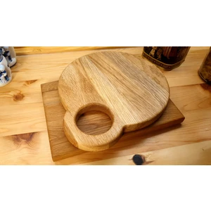 F&S WoodArt Meşe Ağacı Ahşap Kesme Sunum Et Ekmek Doğrama Tahtası 2'li
