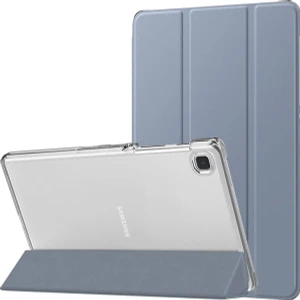 M.TK Moveteck Samsung Galaxy Tab A7 Lite 8.7 Inç SM-T220 Tablet Kılıfı Akıllı Smart Uyku Modlu Katlanabilir Şeffaf Renkli Arka Kapak